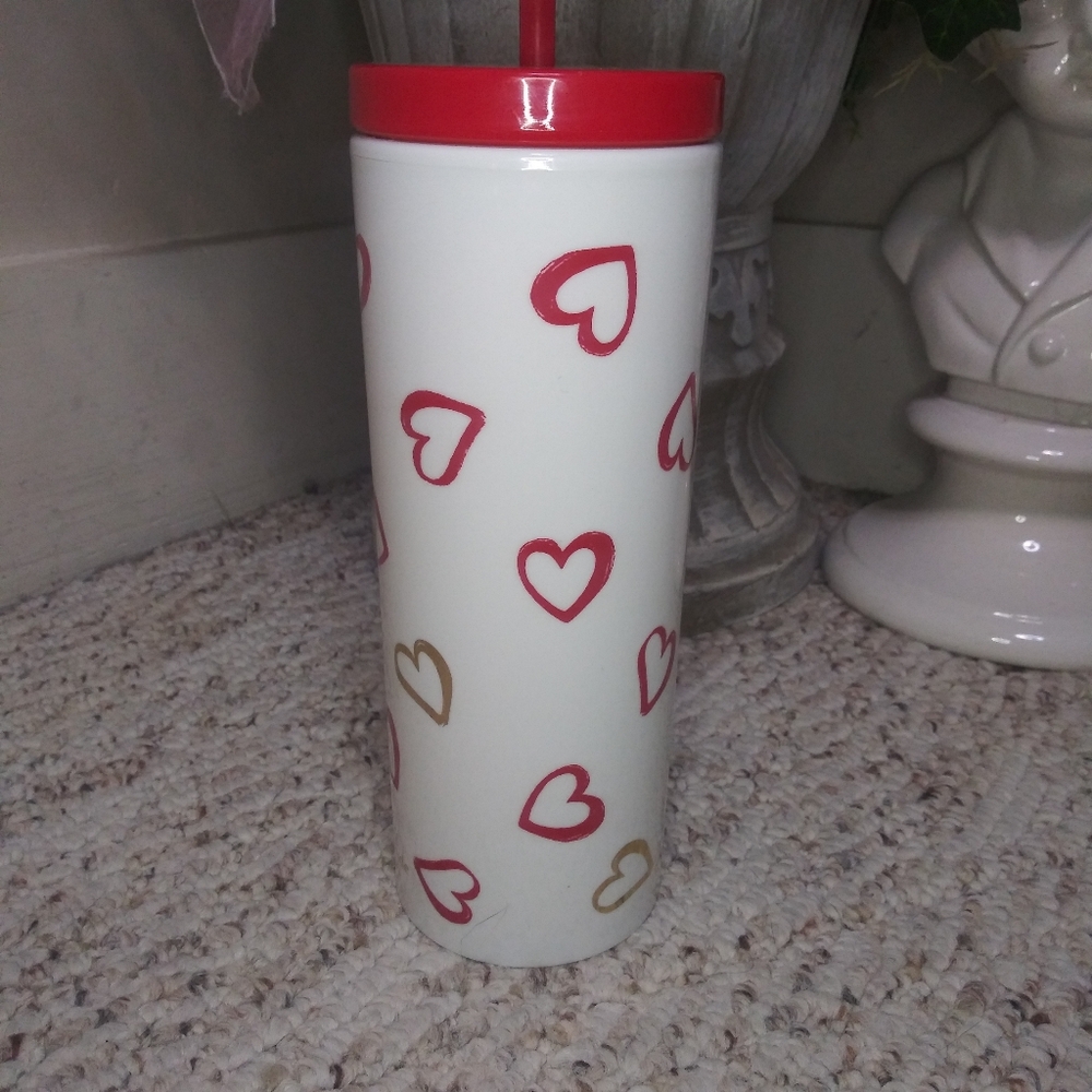 Kate Spade Valentine's Heart Decorated Cold Tumbler - Picture 3 of 8
